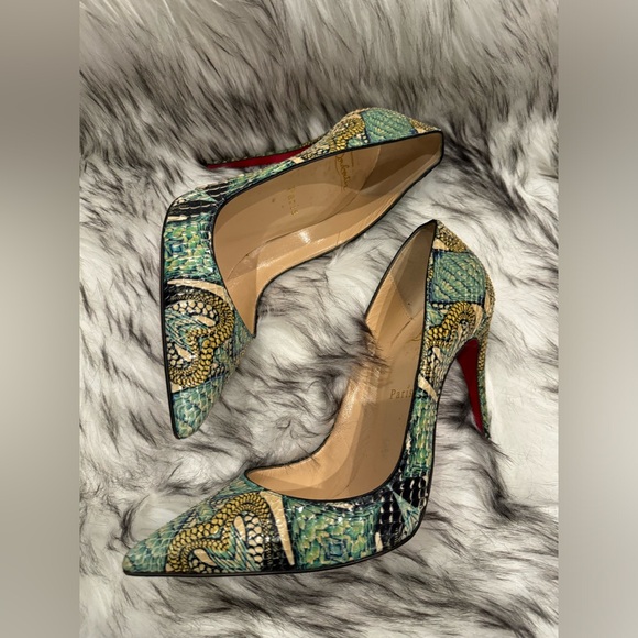 Christian Louboutin So Kate 120 Python Inferno Sandals Size 37.5 - Picture 2 of 6